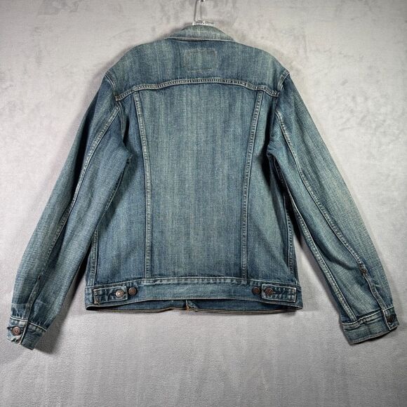 Levi's Jean Jacket Mens L Blue Stone Washed Denim Trucker Western Cowboy Y2K - Picture 2 of 12